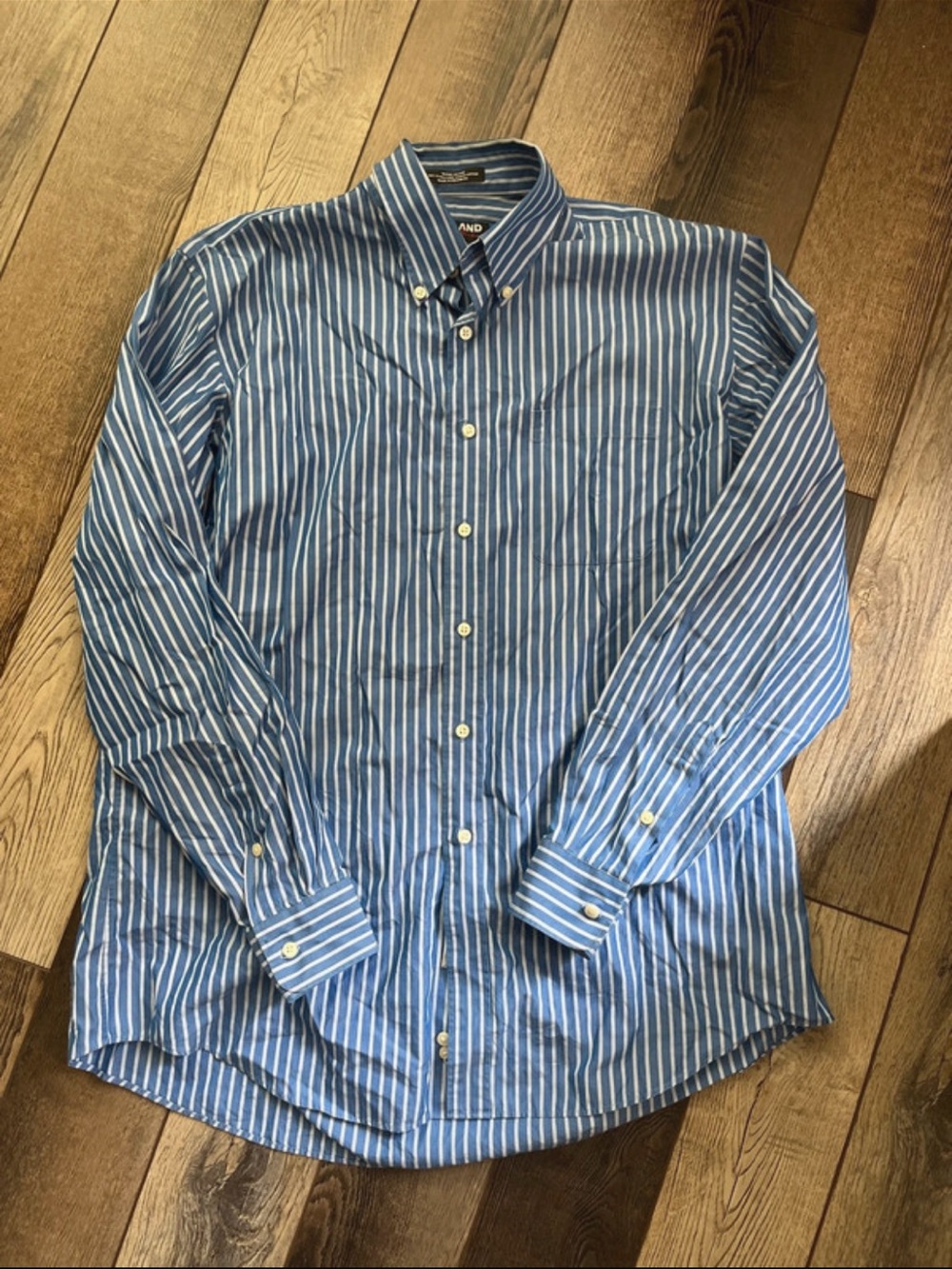Kirkland Signature Blue Striped Men’s Long Sleeve Dress Shirt